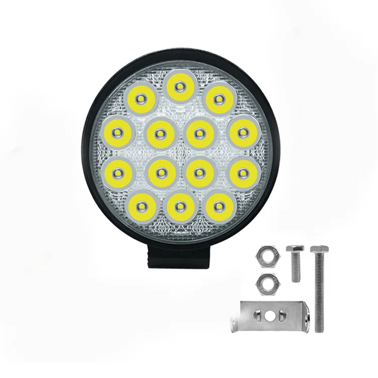 42W Round LED Off-road Driving Work Light Fog Lamp Auxiliary for Jeep Car Truck Tractor Motorcycle