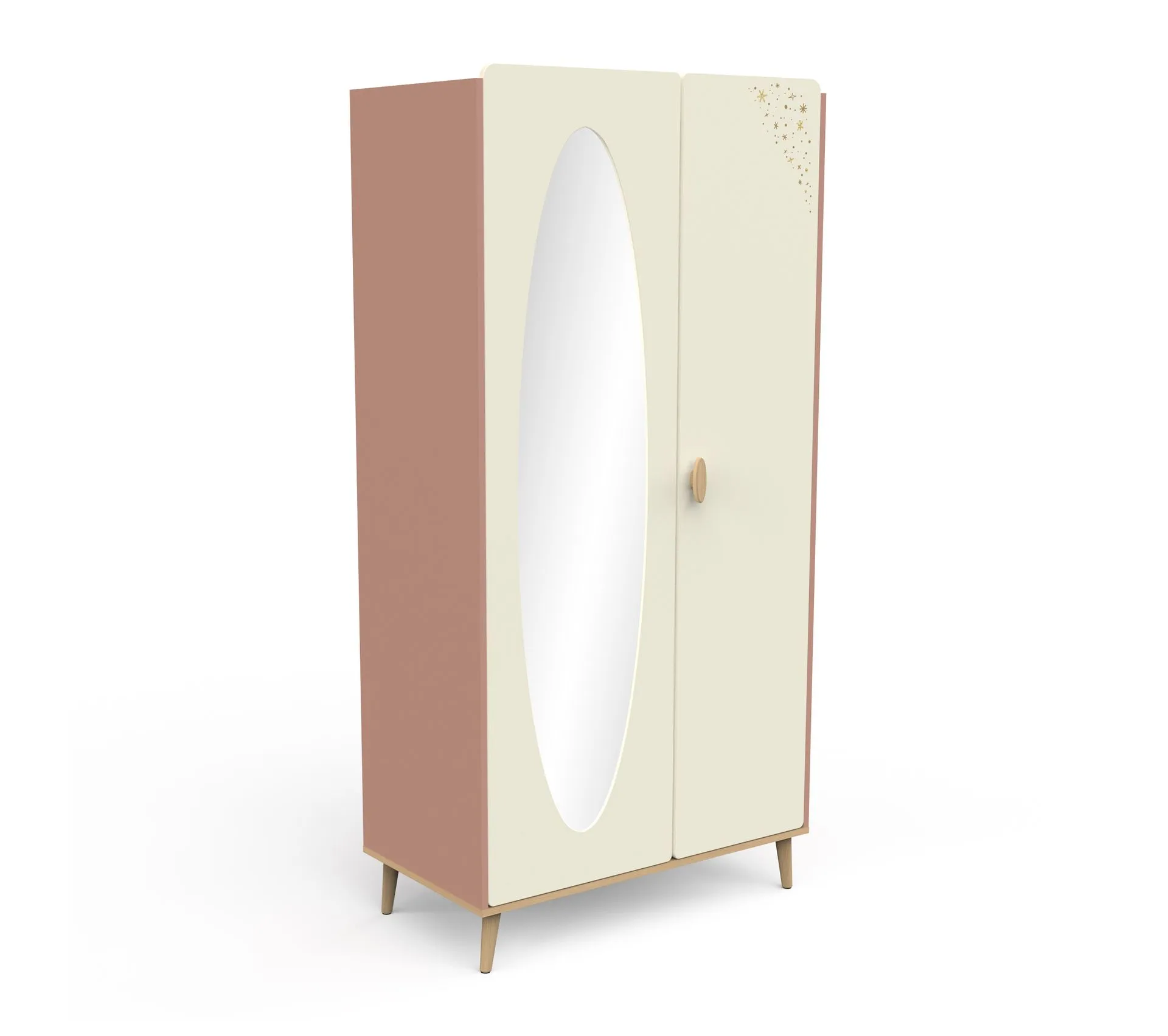 Armoire 2 portes SUZIE Rose et créme