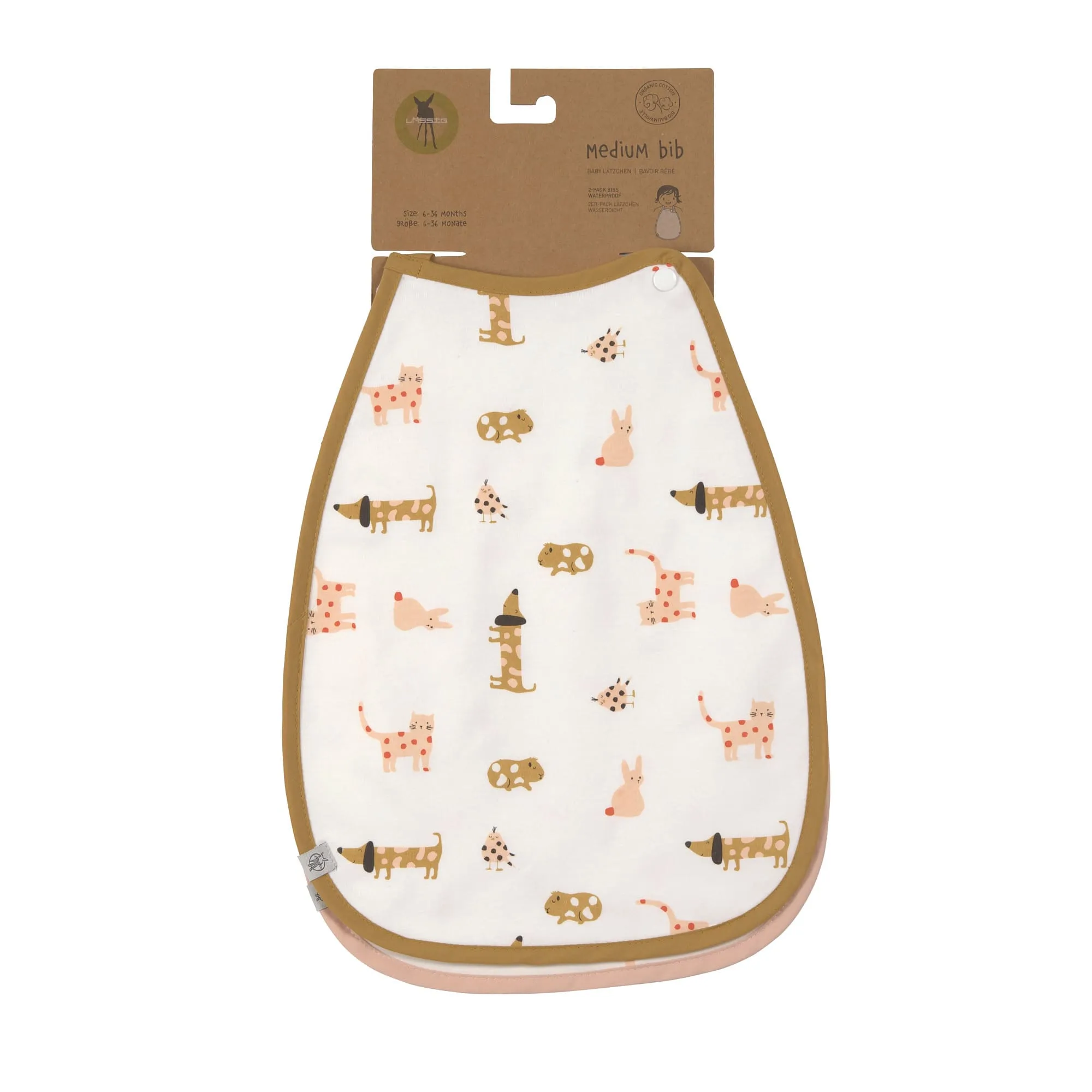 Baby Bib Extra Large (2 Pieces) - Little Mateys, Spicy Orange | Lässig