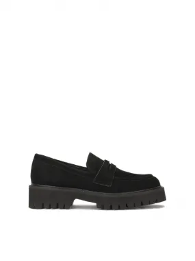 Black Suede Slip-On Shoes