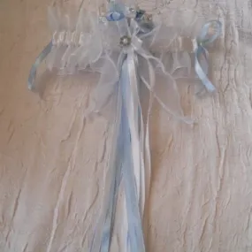 Blue and White Bridal Garter