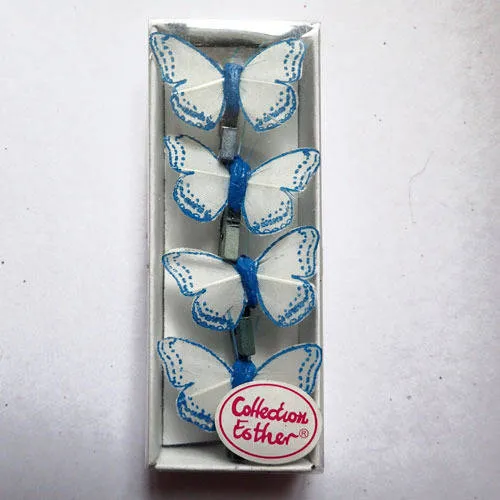 Blue Butterfly Design 4-Pack Mini Clothespins