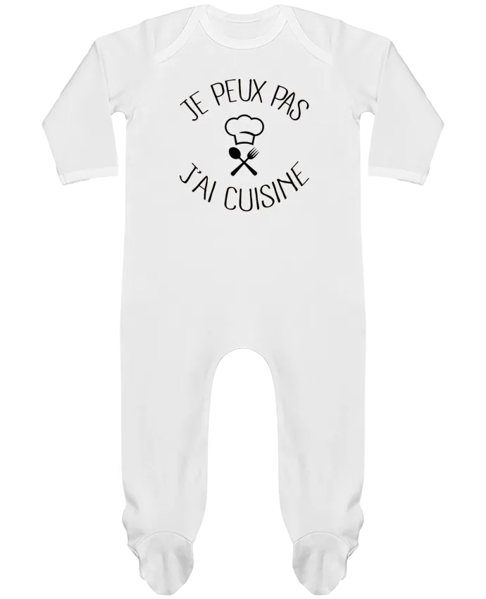 Body Pyjama Bébé je peux pas j'ai cuisine par Freeyourshirt.com