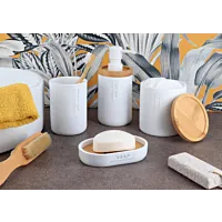 Boîte à coton PRESTIGE Avec Couvercle - Blanc
