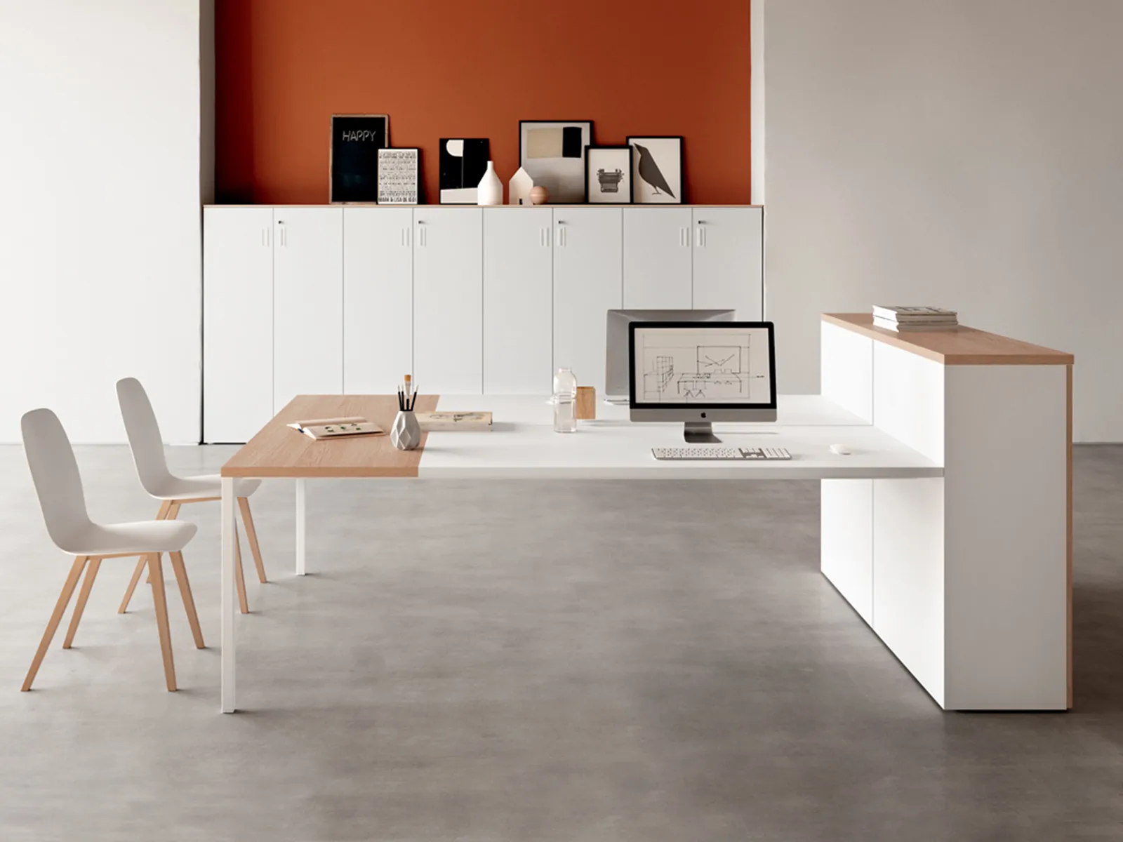 Bureau bench 2 personnes Agile avec extension et rangements - Bulmin