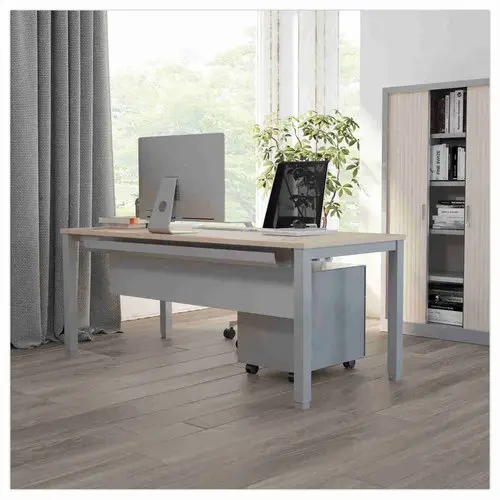 Bureau BRUXELLES 120 x 80 acacia - pieds  aluminium