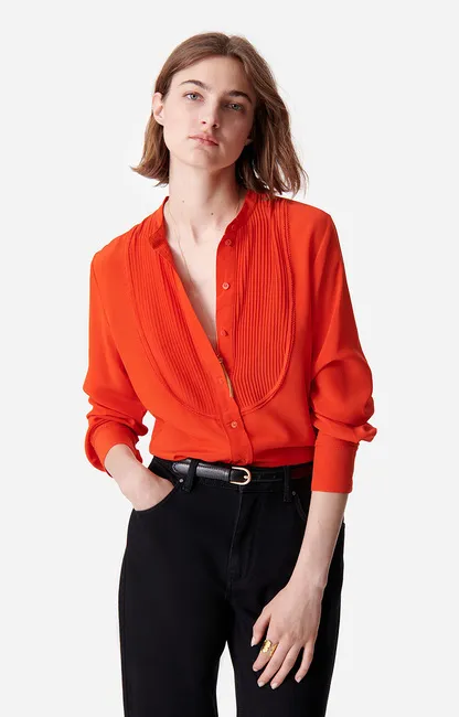 Chemise Bobby En Coton M\u00e9lang\u00e9 Noir