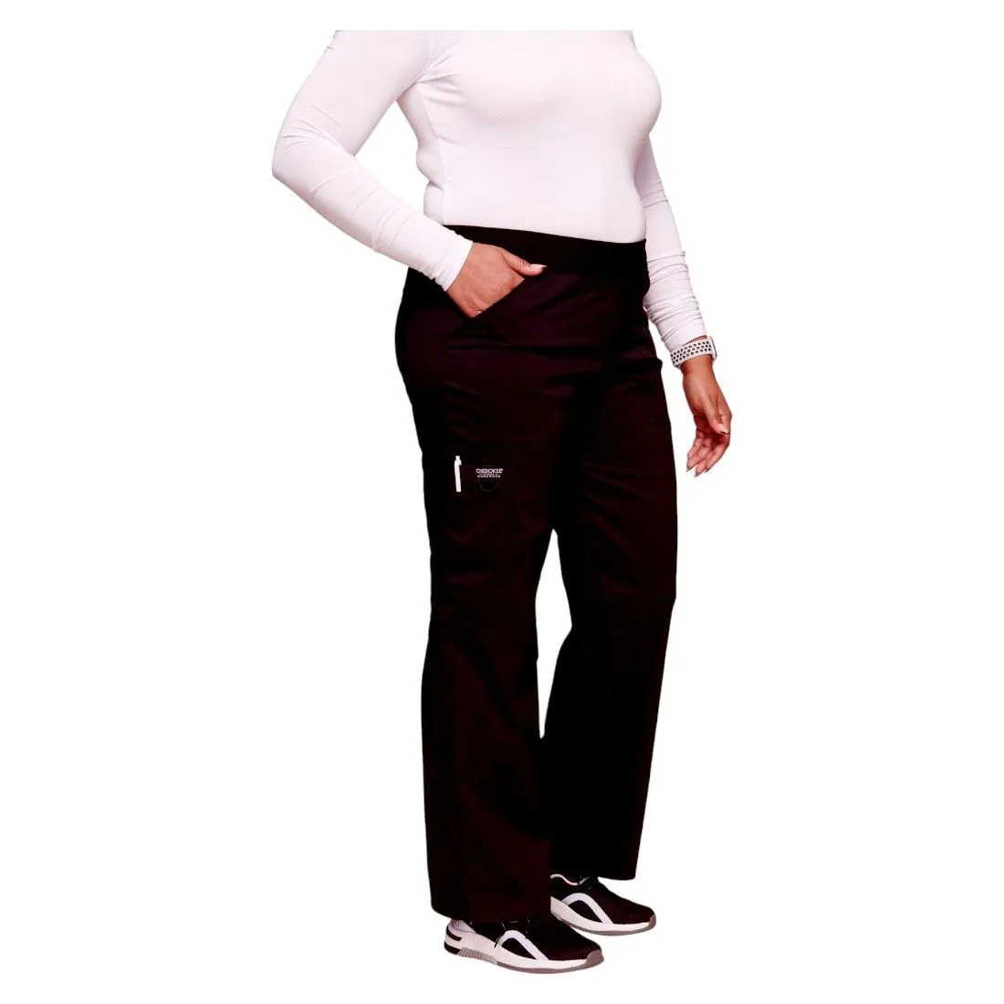 Cherokee Women's Pull-On Medium Rise Cargo Pant CHWWE110