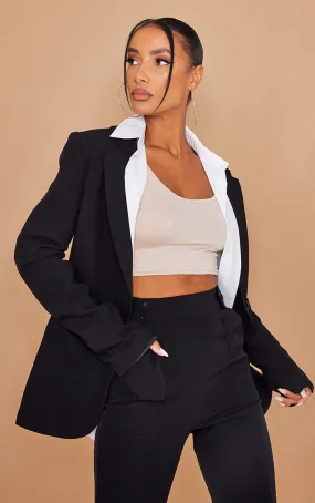 Crop top basique gris pierre à col rond