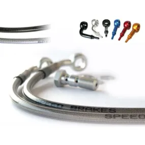 Durite de frein avant d'aviation SPEEDBRAKES inox/raccord rouge Kawasaki ZEPHYR 750
