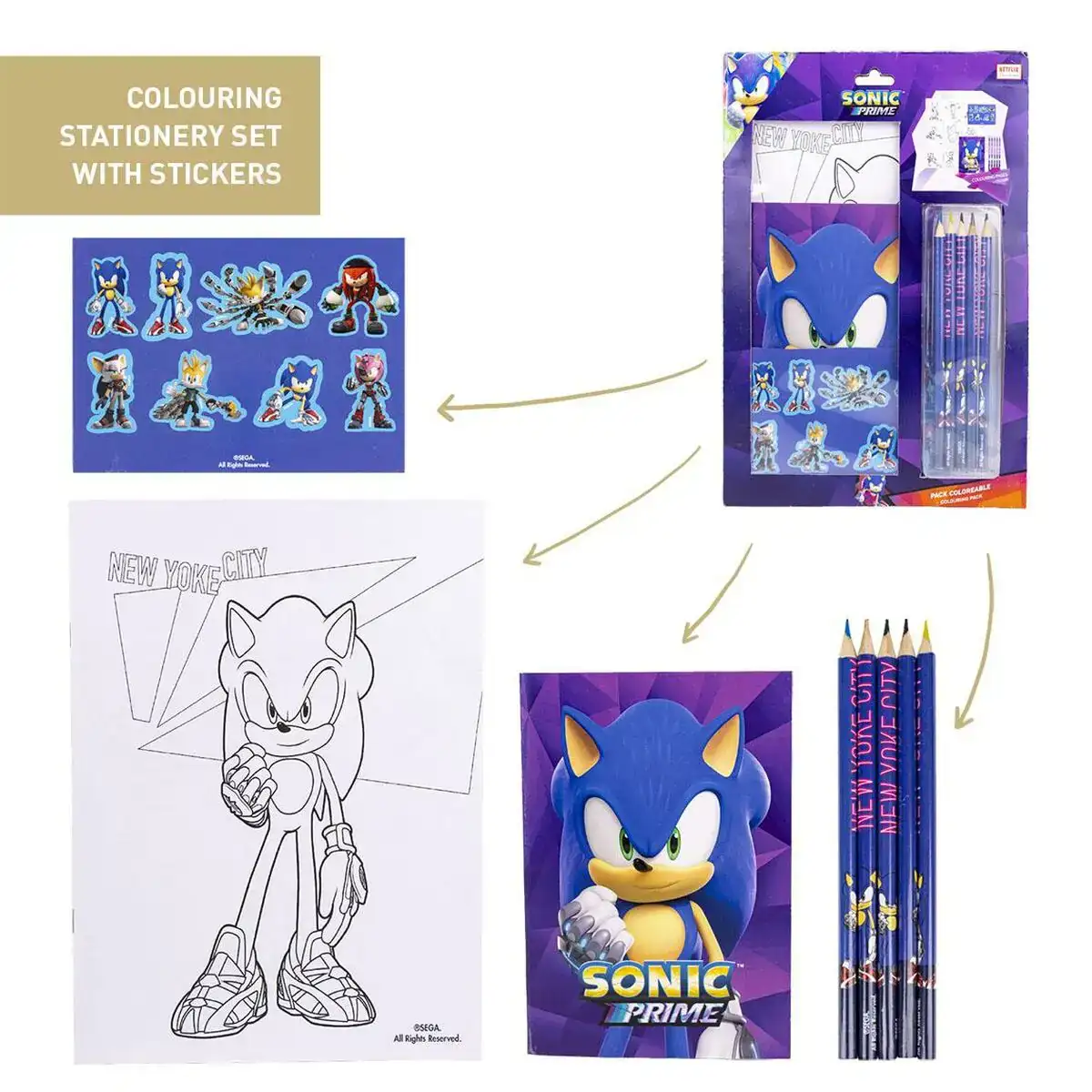 Ensemble de Papeterie Sonic Violet 