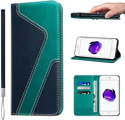 Étui portefeuille en cuir pu llangelm pour iphone 7 plus/8 plus, porte
