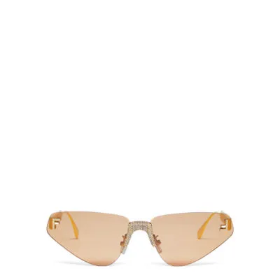 Fendi Crystal Gold Metal Sunglasses | Fendi