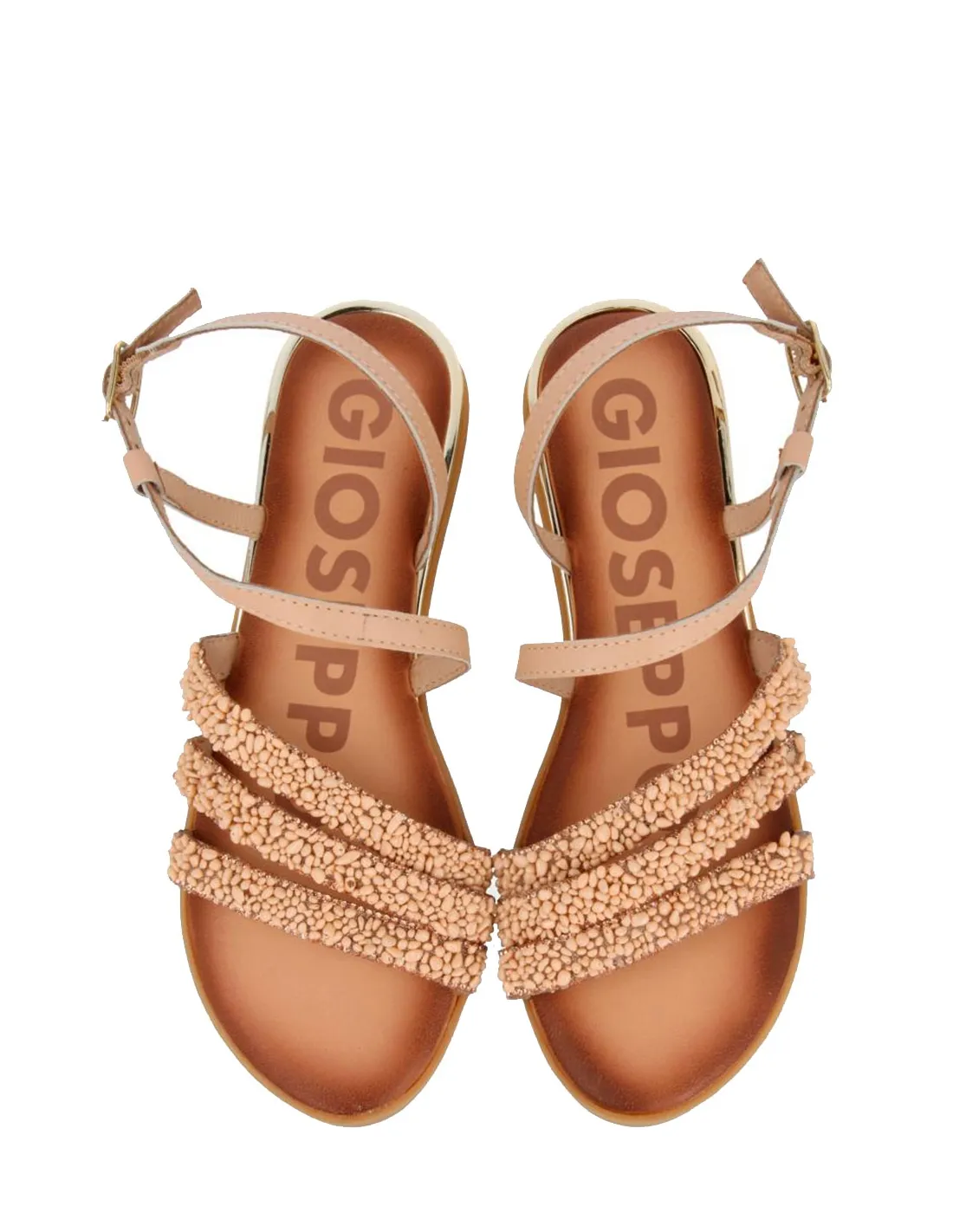 Flat Sandals Gioseppo Greig Style 52425 Gold Rose
