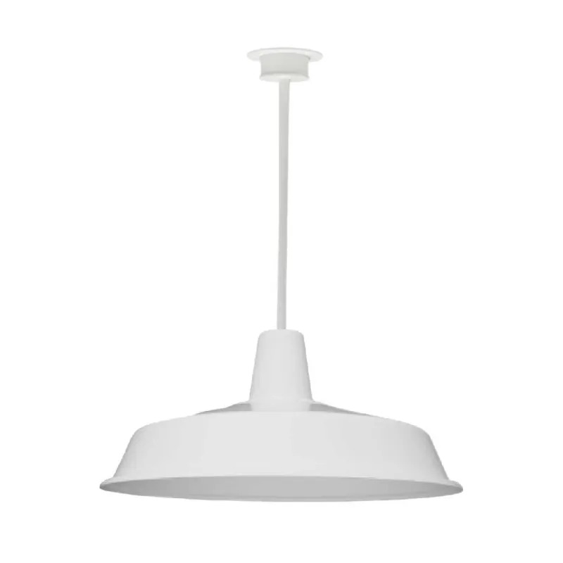 Grande suspension blanche tube droit - Made In France