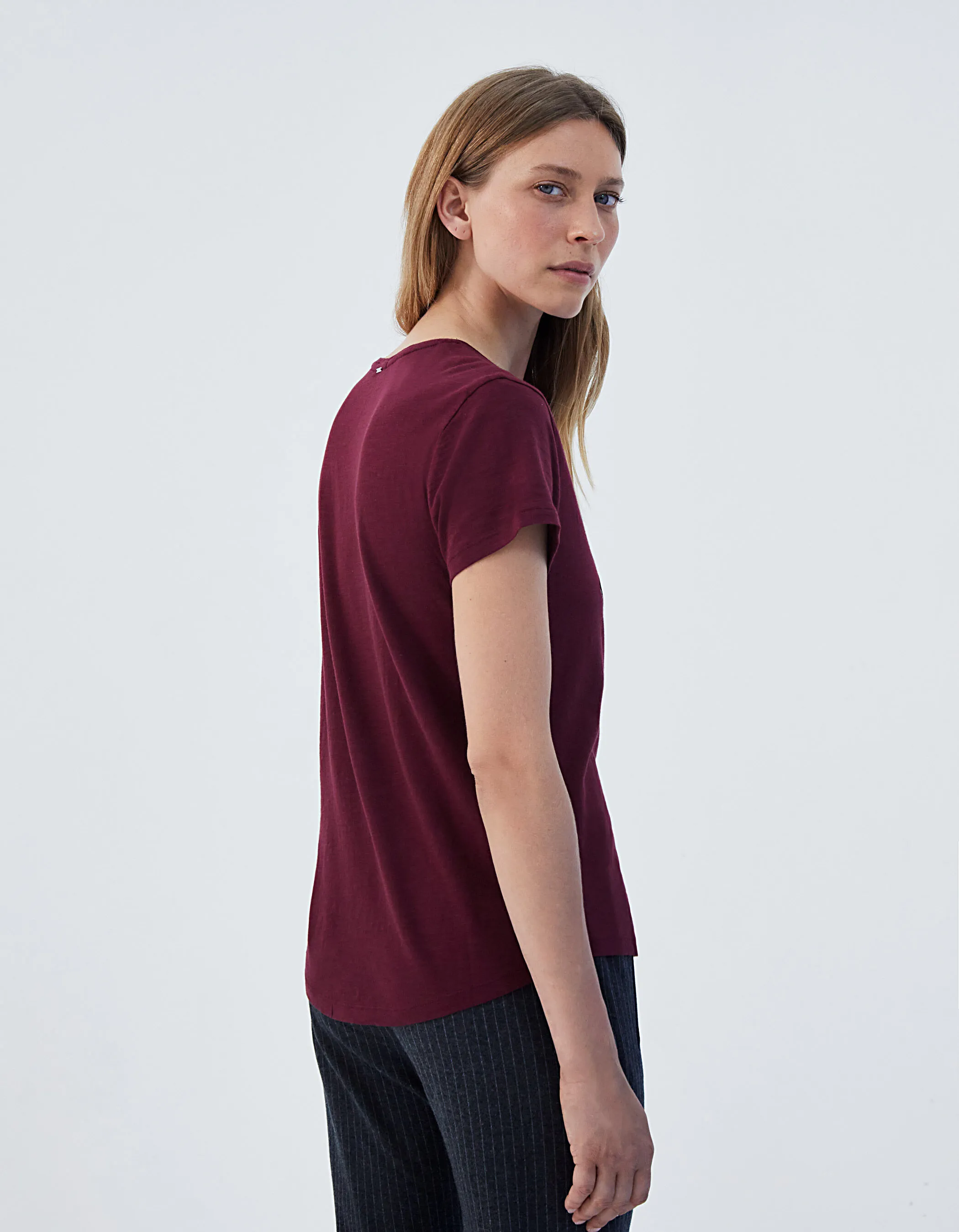 Grenat Cotton Modal Flamed Tattoo Print Women's T-shirt