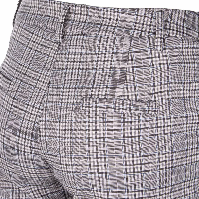 Inspiration motif tartan Femme ROSE Pantalon carotte à pinces - Prix abordable