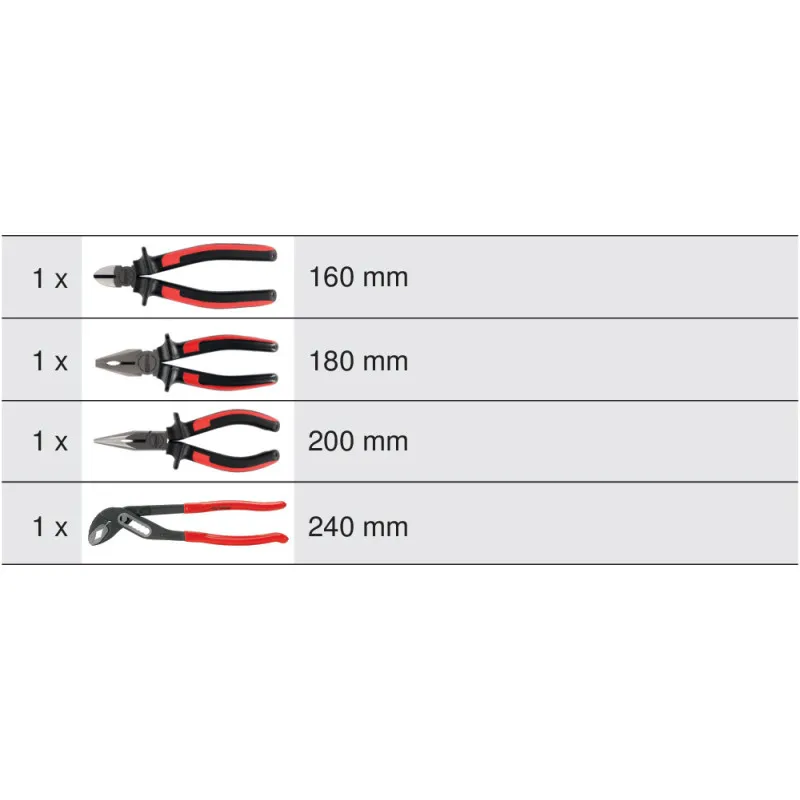 Jeu de 4 Pinces ERGOTORQUE KS TOOLS Garantie 2 An(s)