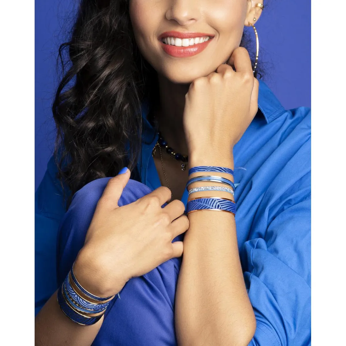 Jonc femme  Les Interchangeables  - A90421 Ruban 12mm MV Feuille | 3 Suisses