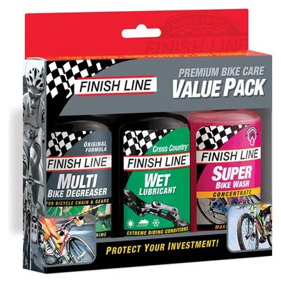 Kit d'Entretien Finish Line Premium Bike Care 3x120 ml