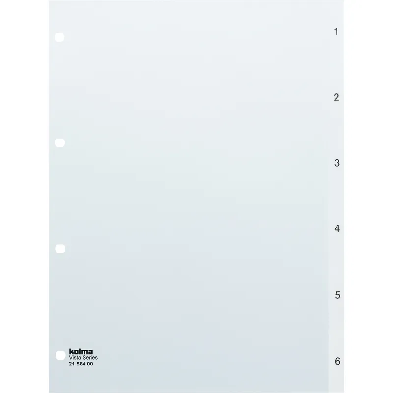 Kolma répertoire Vista transparent, A4, 1-6