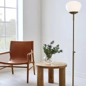 Lampadaire Rise 1x40W E27 Laiton Antique Blanc