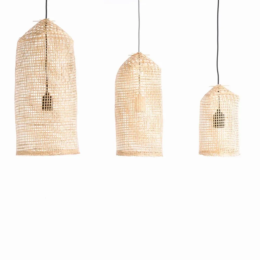 Lampes fish cage bambou - l, noirfren