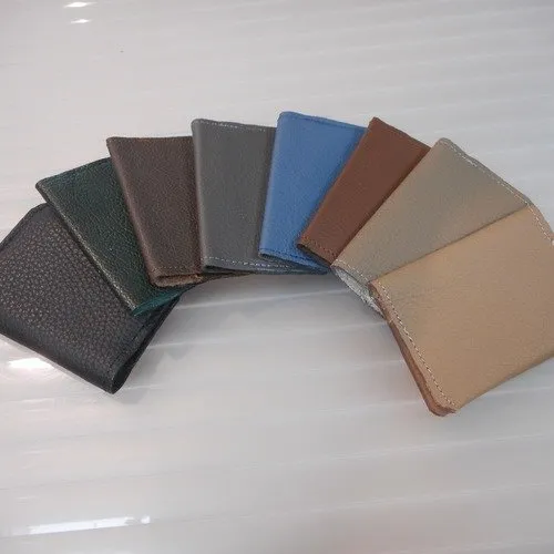 Leather card holder for men in various colors, unique and practical gift for men.