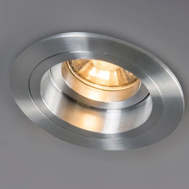 Lot de 6 Spot encastré rond pivotant et inclinable en aluminium - Mandrin