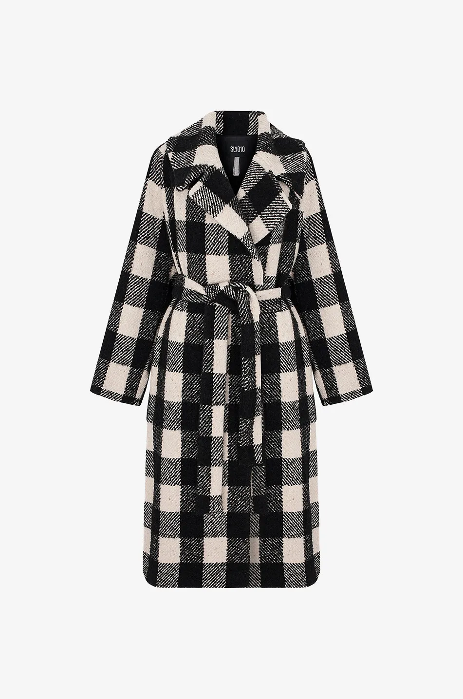 Manteau à carreaux vichy en laine mélangée