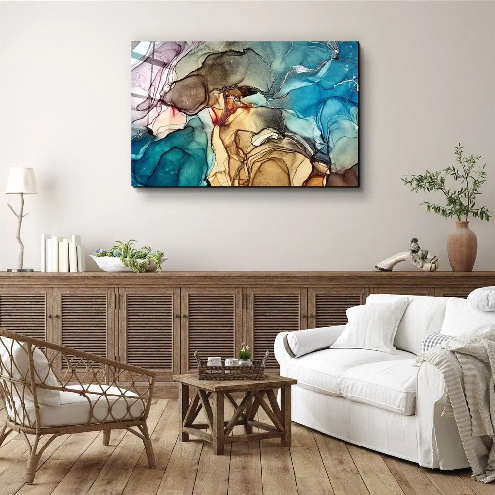 Marble design 2glass wall art  110cmx70cm