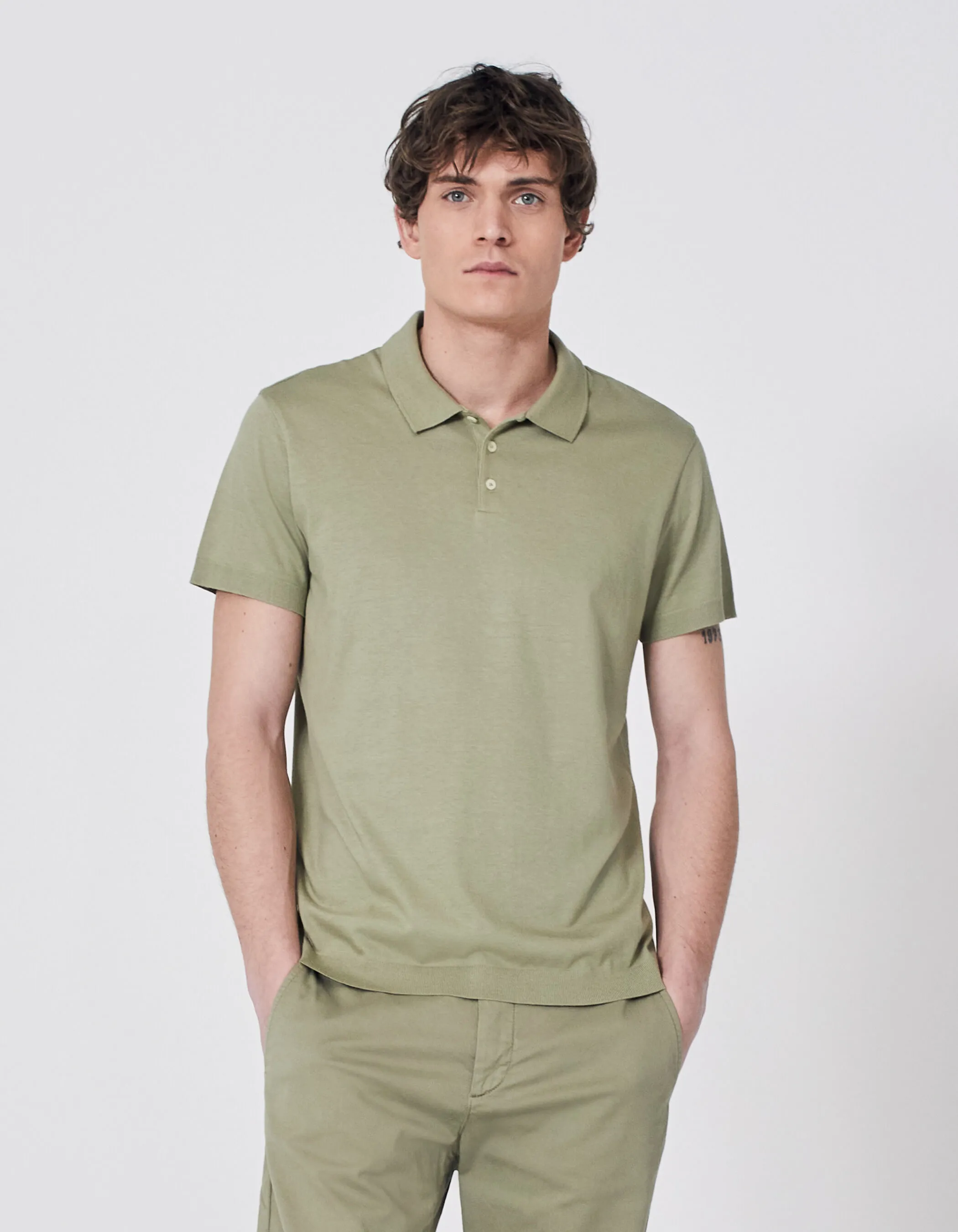 Men's Green Arid Cotton Modal Polo