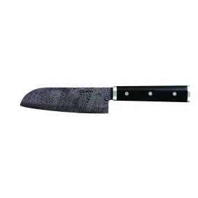 Petit Santoku KIZUNA lame noire manche noir 14cm