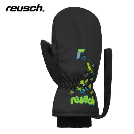 REUSCH Kids Black BB Junior Ski Mittens