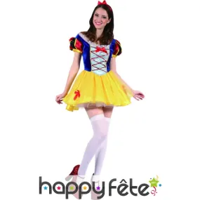 Robe adulte de princesse blanche avec serre tête