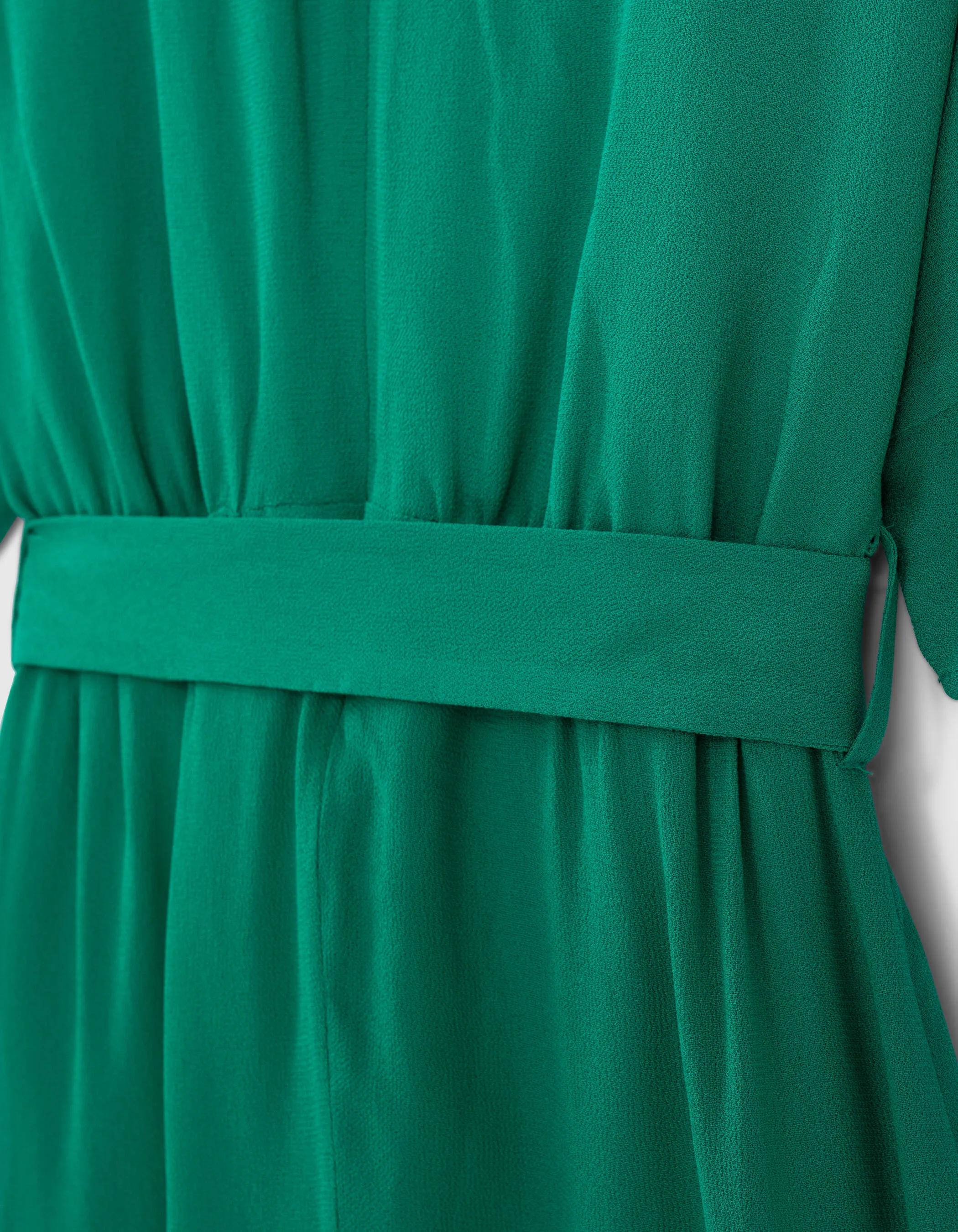 Robe longue émeraude à nouer côté fille