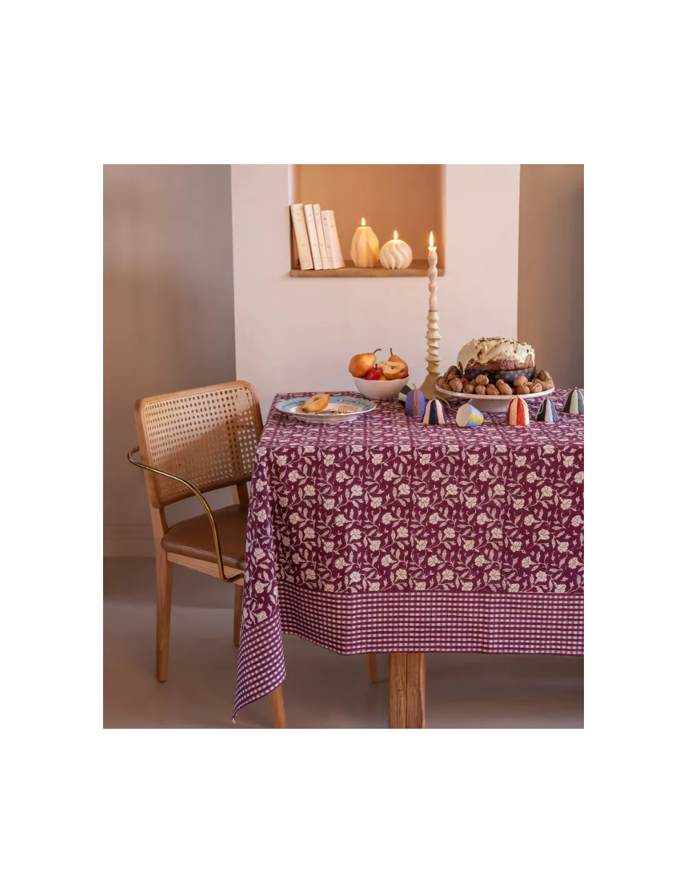 Sienna Prune Printed Table Runner - Bindi Atelier