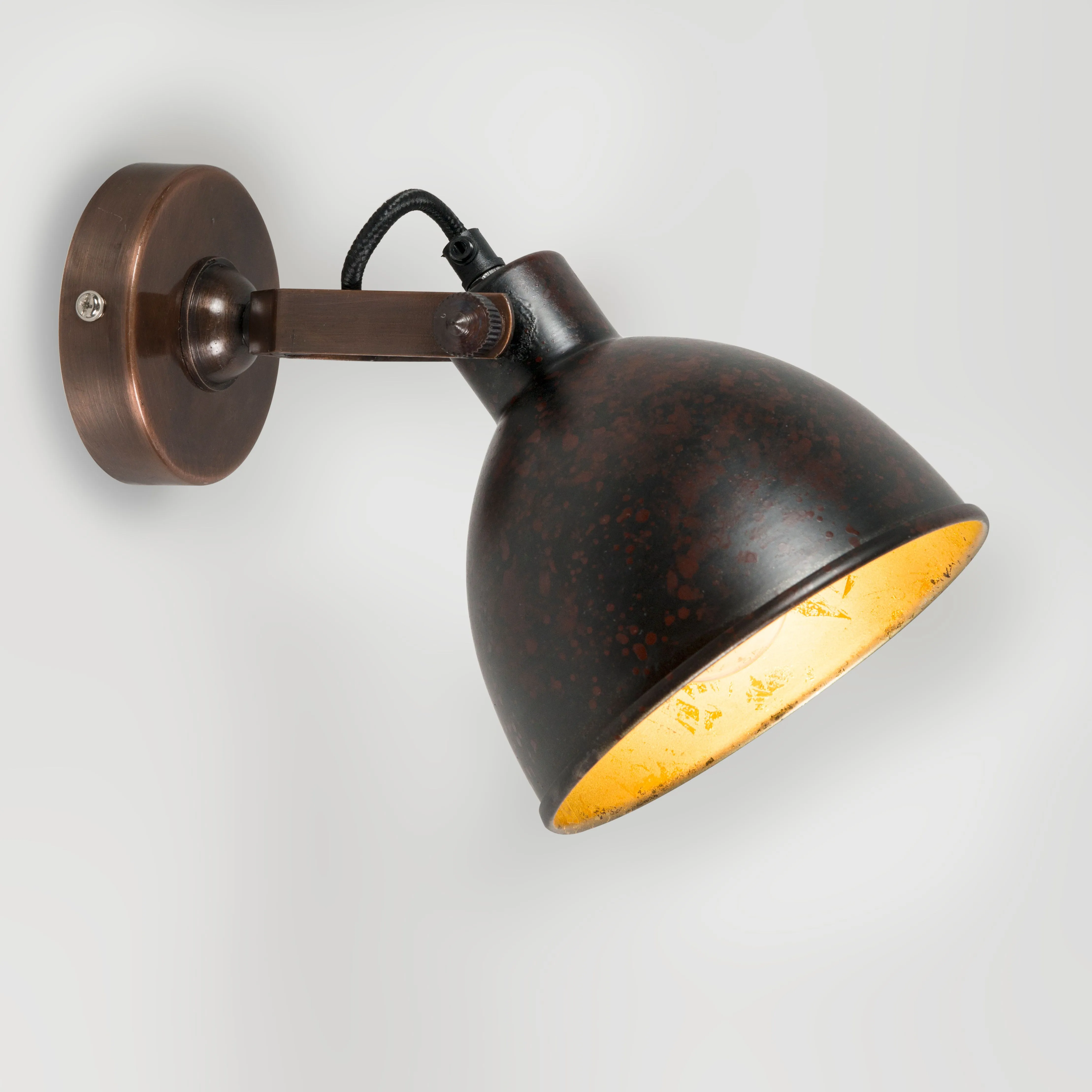 Spot industriel marron avec or inclinable - Liko