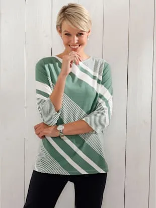 Striped 3/4 Sleeve T-shirt