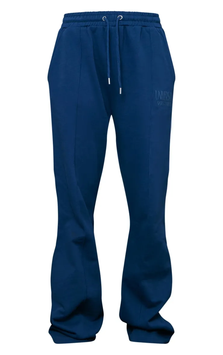 Tall Navy Blue Pleated Large Deluxe Jogging Bottoms