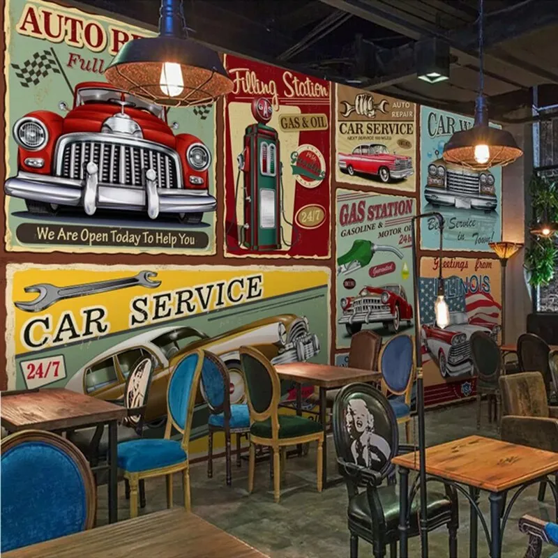 Vintage Wallpaper for Garage